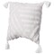 16" Handwoven Cotton Throw Pillow Cover with White Tufted Patterns and Tassel Corners